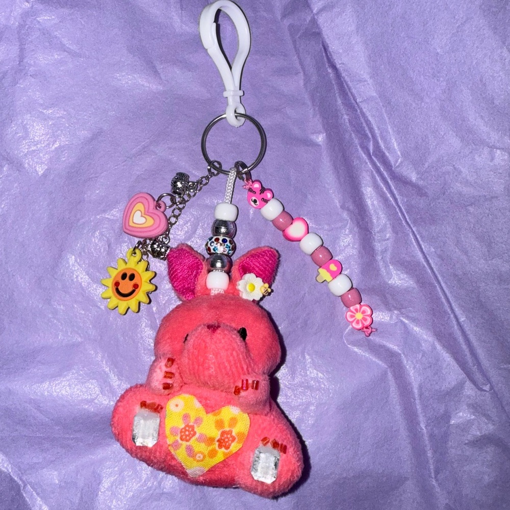 🩷 $3 Bundle Pink Bunny Backpack Bag Charm Buddy!